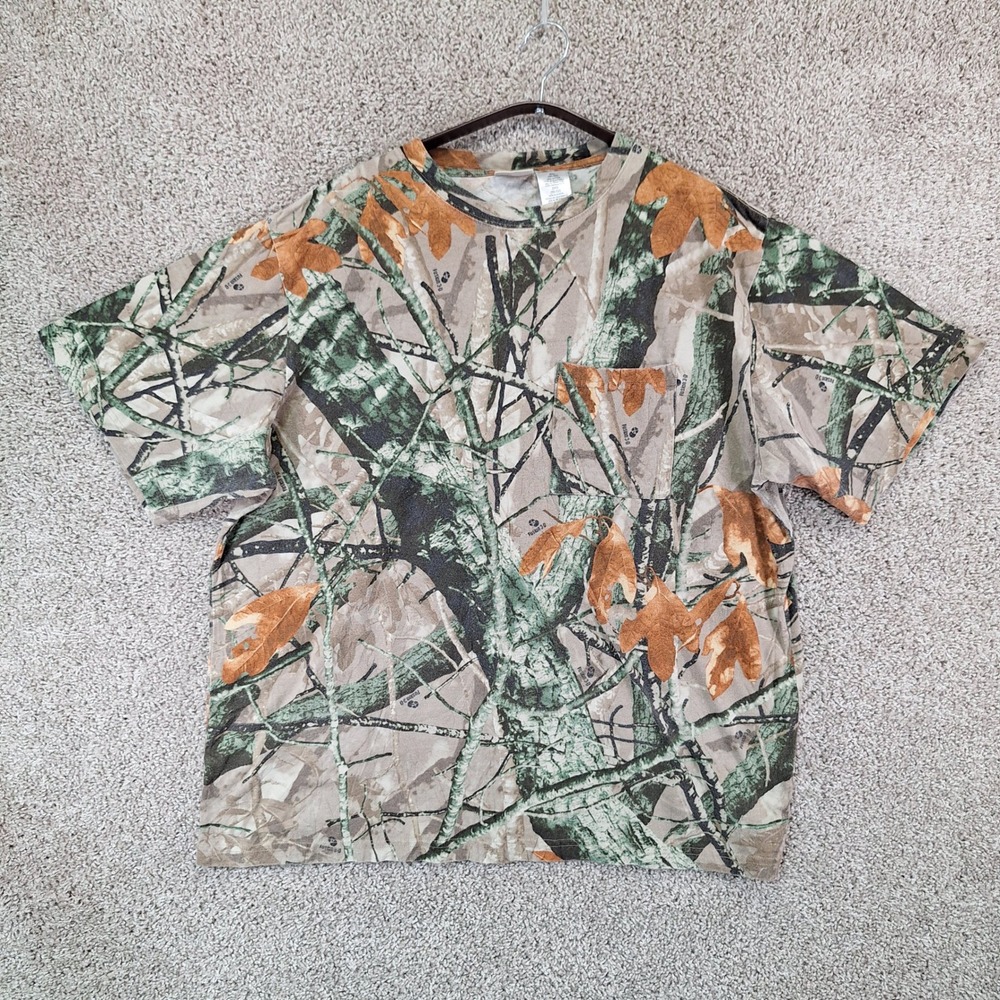 Outfitters Ridge T-Shirt Mens 2XL Brown Camo Fusion 3D Pocket Tee Hunting